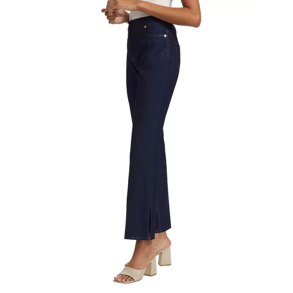 Elie Tahari womens The Gavi Slit Knit Jeans size 2 Midnight Blue 31" inseam $295 - Picture 6 of 16